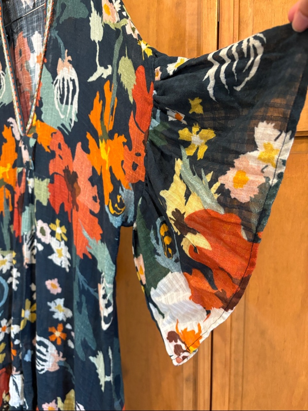 Anthropologie CONDITIONS APPLY floral kaftan dress one size - Picture 4 of 9